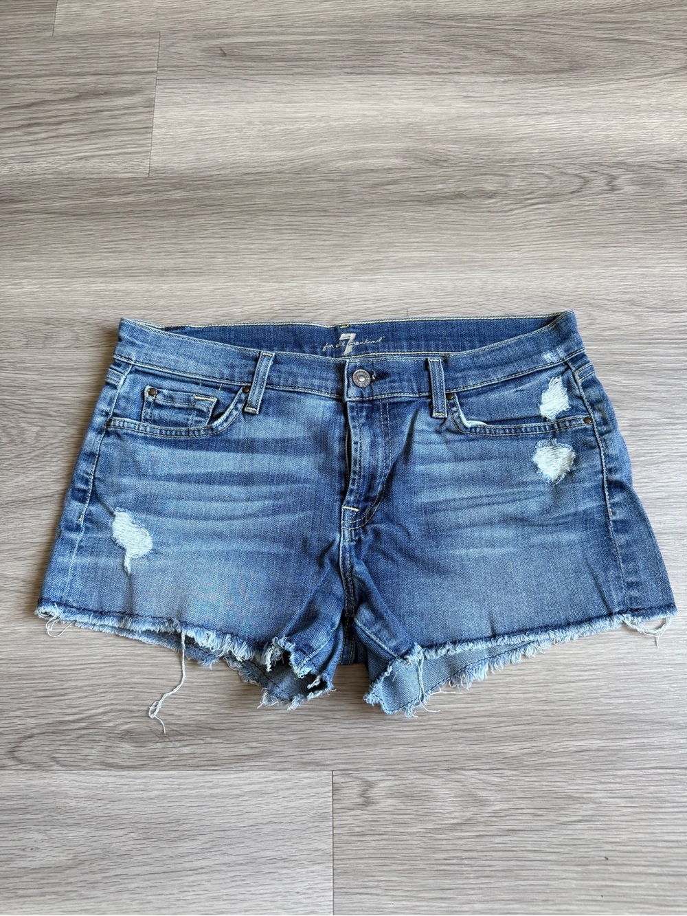 7 For All Mankind Cutoff Denim Shorts | Size 29 | Medium Wash